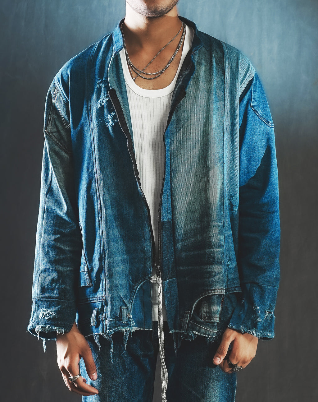 Upcycled Rugged Denim Jacket 1/1