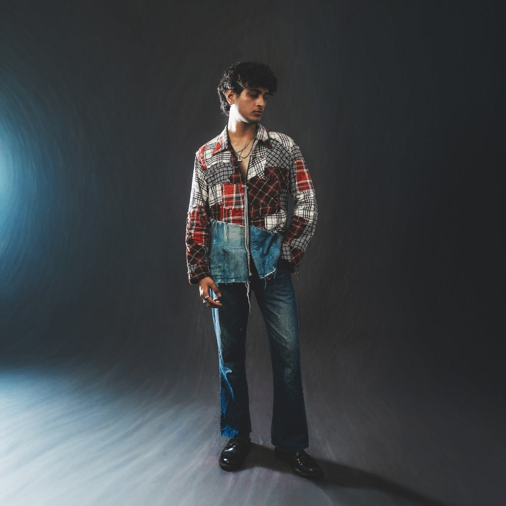 Upcycled Patchwork Shirt × Denim Jacket