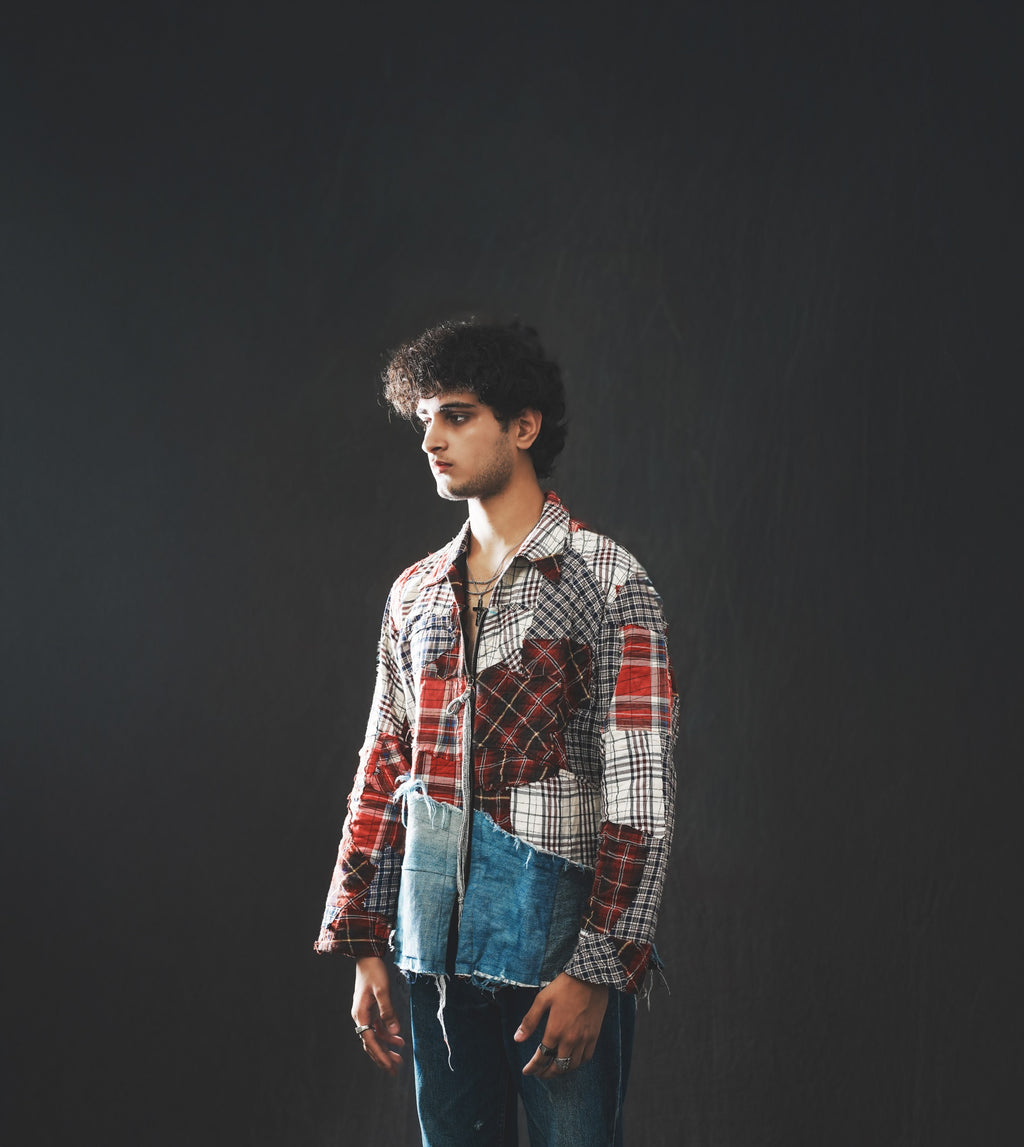 Upcycled Patchwork Shirt × Denim Jacket