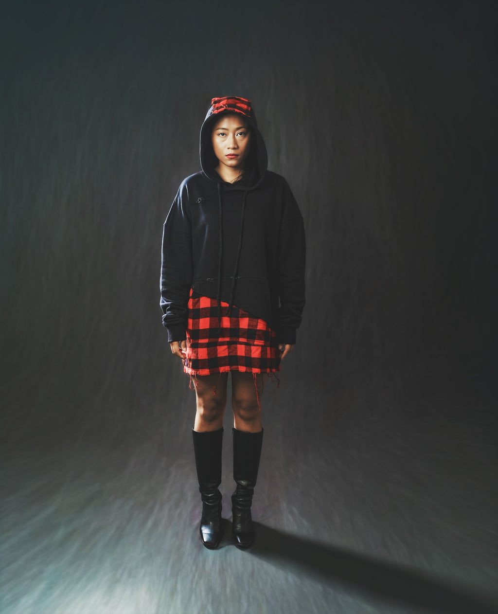 Deconstructed Half-and-Half Hoodie(UNISEX)