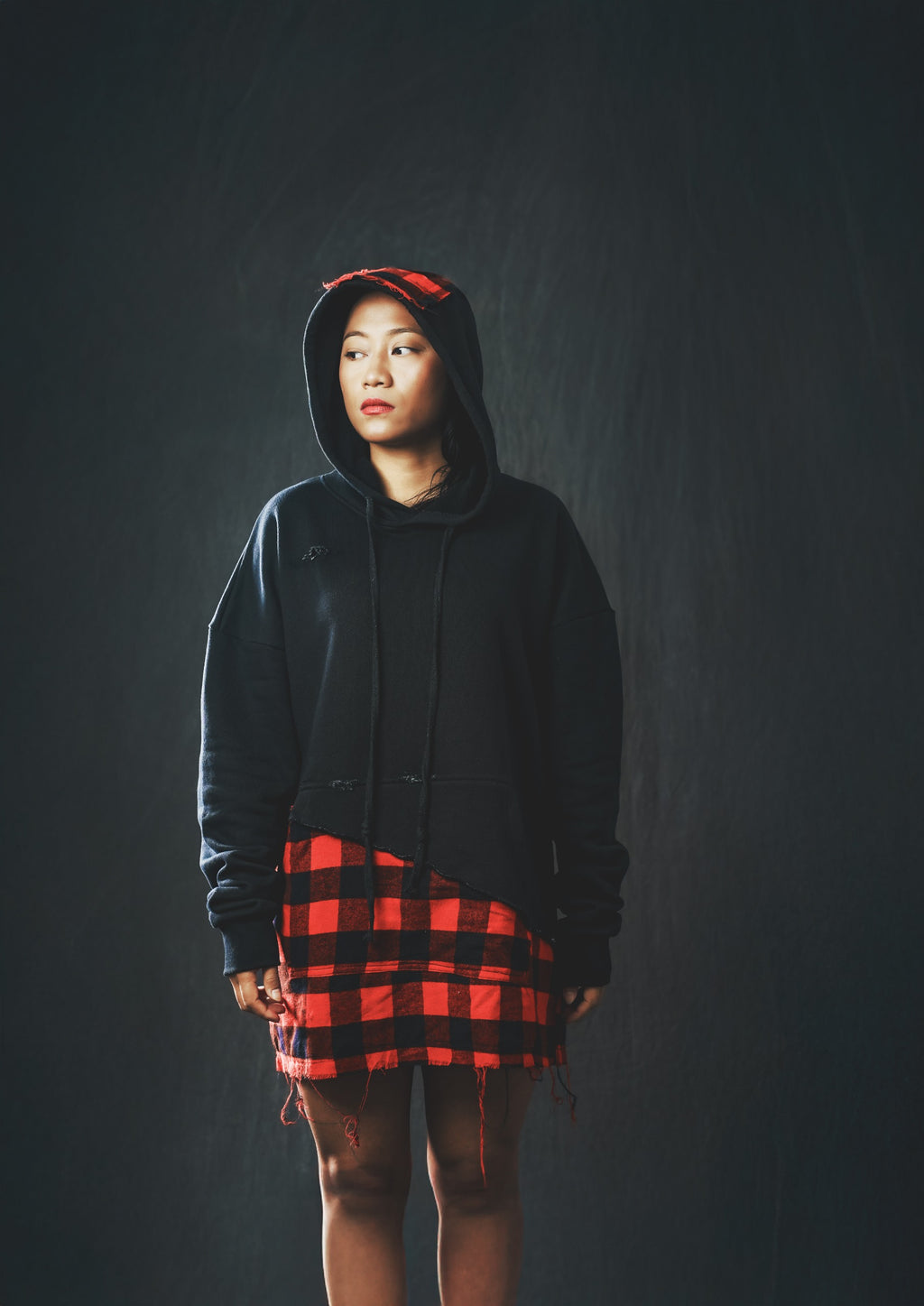 Deconstructed Half-and-Half Hoodie(UNISEX)