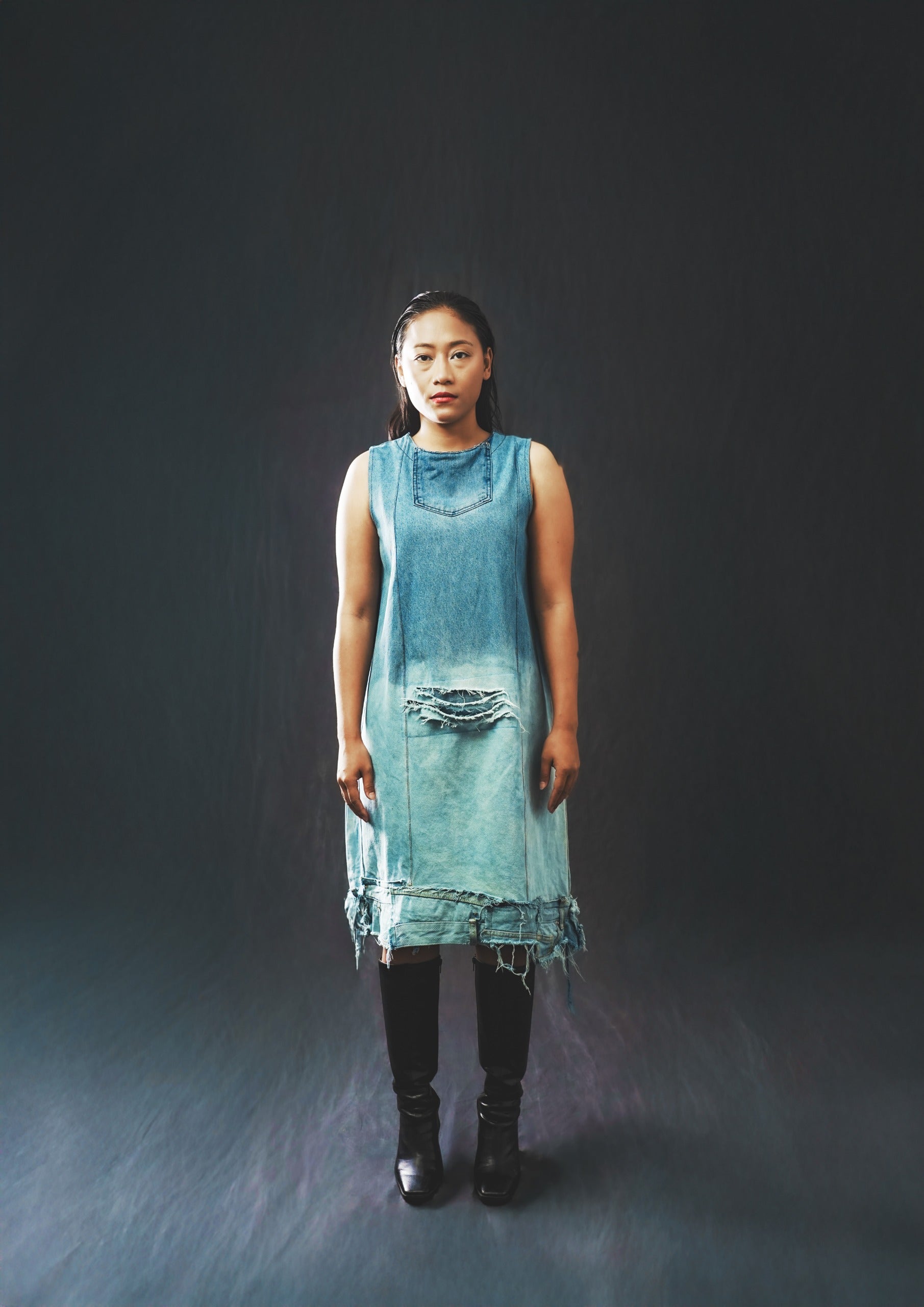 Upcycled Reconstructed Denim Dress