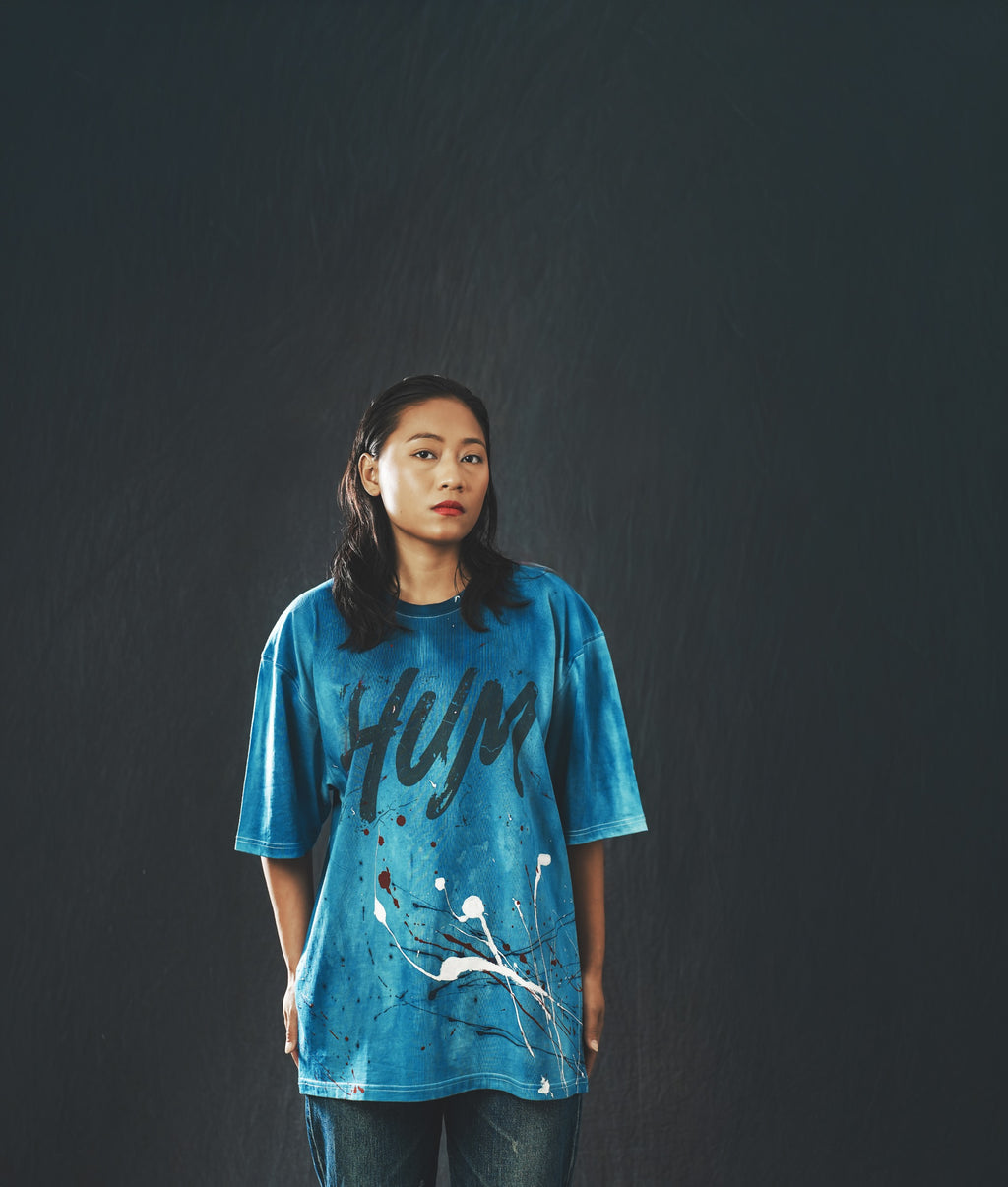 HUM Oversized Hand-Dyed T-Shirt(UNISEX)