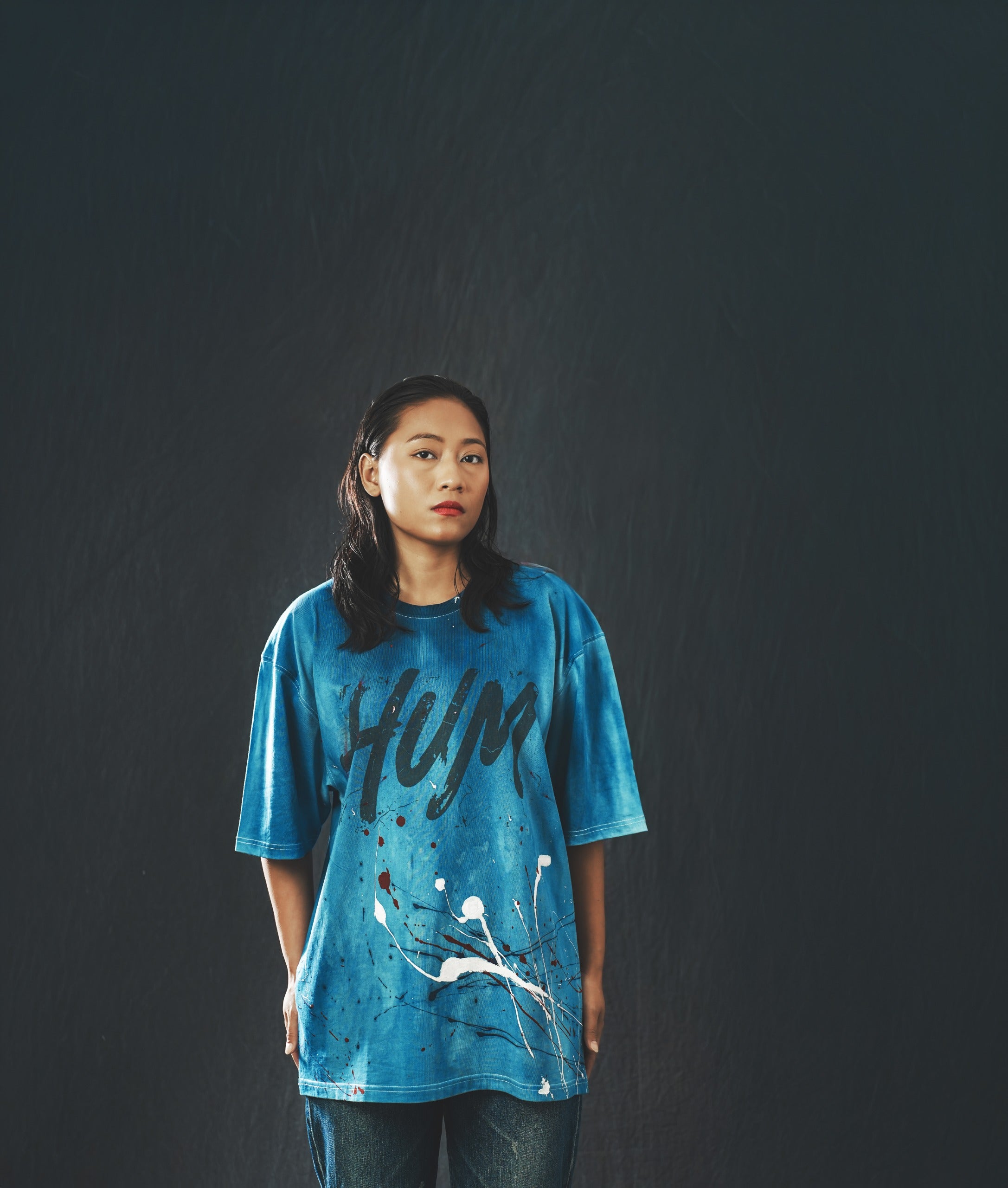 HUM Oversized Hand-Dyed T-Shirt(UNISEX)
